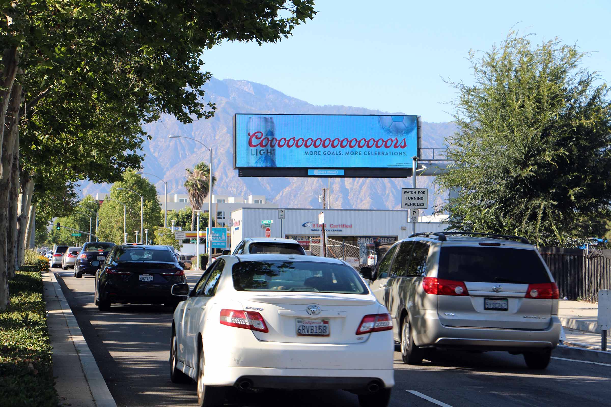 A Skies Above electronic billboard